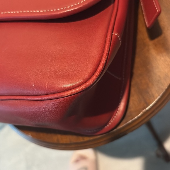 Coach Legacy vintage Duffel Bag smooth leather Red Silvertone HW. Excellent - Picture 13 of 17